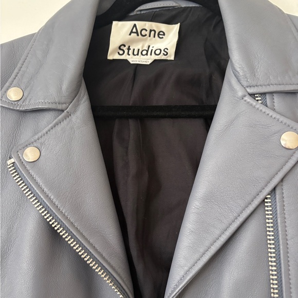 Acne Studios Powder Blue Leather Jacket - Picture 3 of 5
